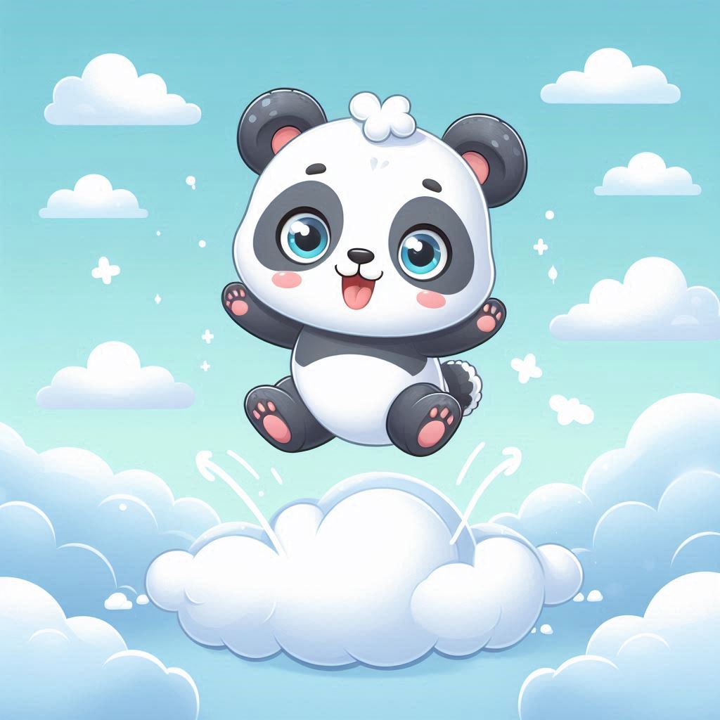 cutePandaJumpOverSky